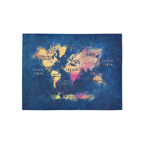 world map oceans and continents Area Rug 5'3''x4'