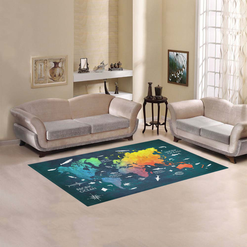 world map Area Rug 5'x3'3''