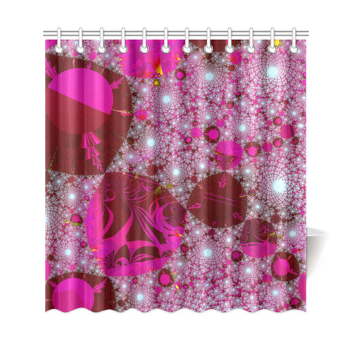 Strewn Treasure Beautiful Cosmic Fractal Art Shower Curtain 69"x72"