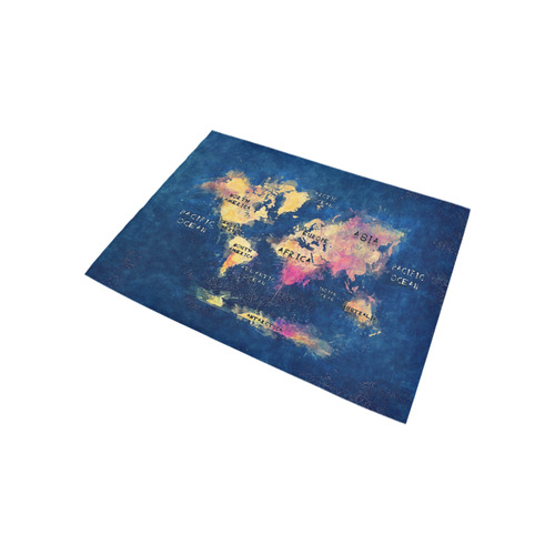 world map oceans and continents Area Rug 5'3''x4'