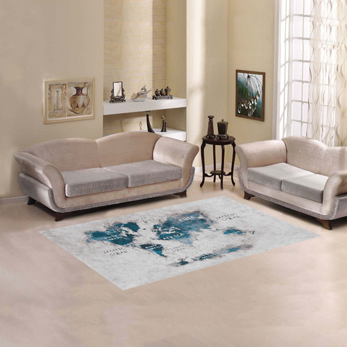 world map OCEANS and continents Area Rug 5'x3'3''