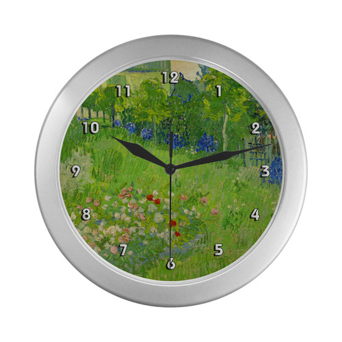 Van Gogh Daubigny's Garden Fine Nature Art Silver Color Wall Clock