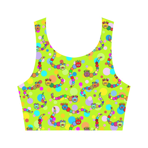 Fantastic Comic Marble Dragon and Polka Dots Women's Crop Top (Model T42)