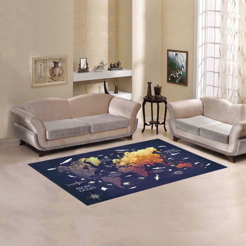 ocean world map Area Rug 5'x3'3''