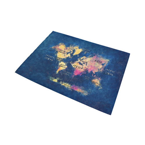 world map oceans and continents Area Rug7'x5'