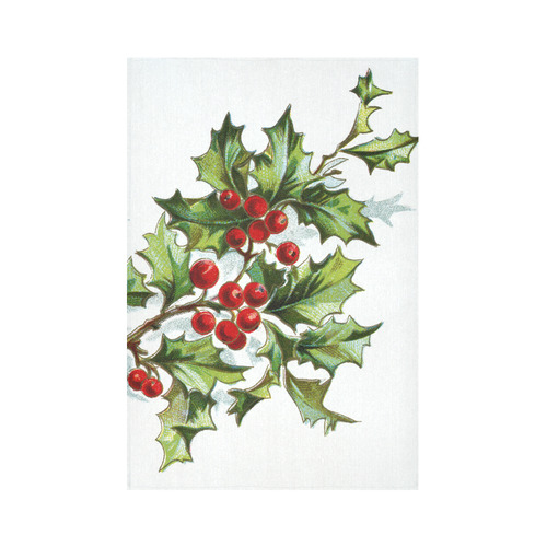 HollyBerries20150801 Cotton Linen Wall Tapestry 60"x 90"