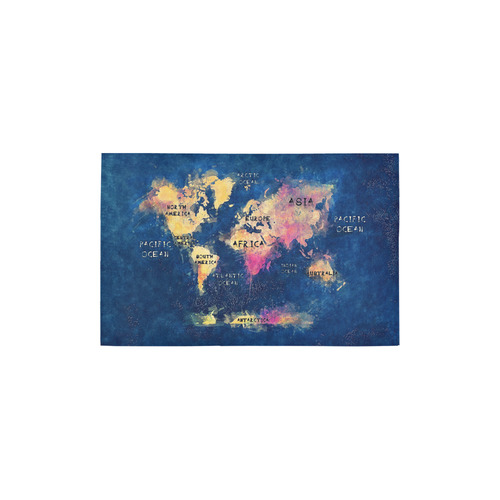 world map oceans and continents Area Rug 2'7"x 1'8‘’