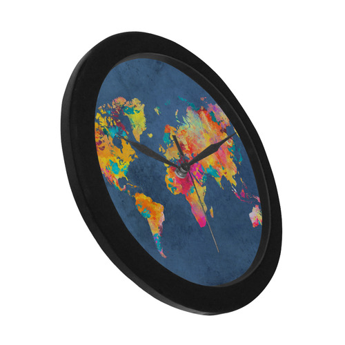 world map 18 Circular Plastic Wall clock