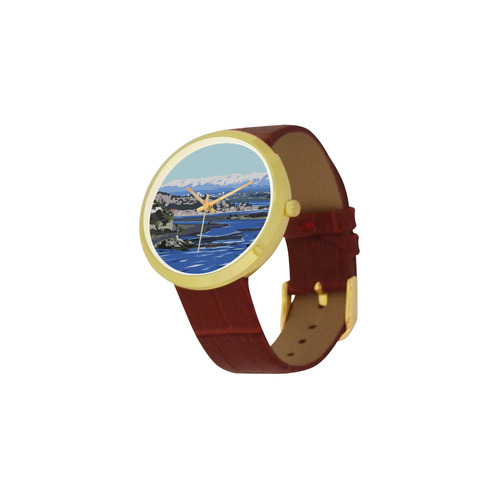 CHCH City Women's Golden Leather Strap Watch(Model 212)