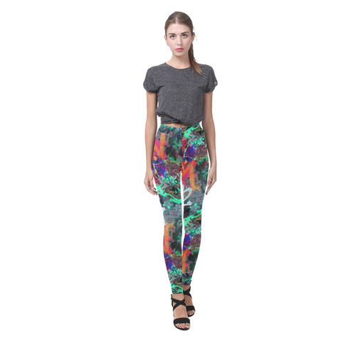 Graffiti Wall and Paint Splatter Cassandra Women's Leggings (Model L01)