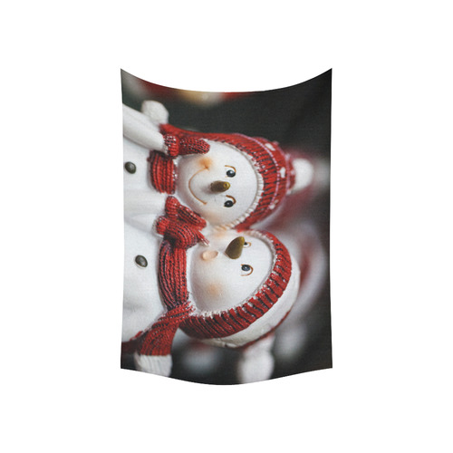 Snowman20161001 Cotton Linen Wall Tapestry 60"x 40"