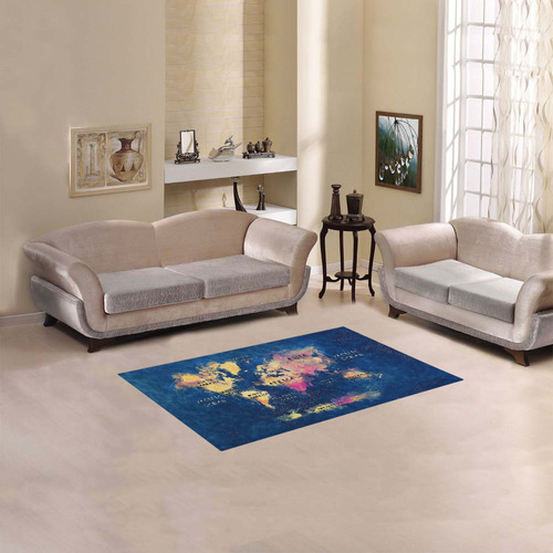 world map oceans and continents Area Rug 2'7"x 1'8‘’