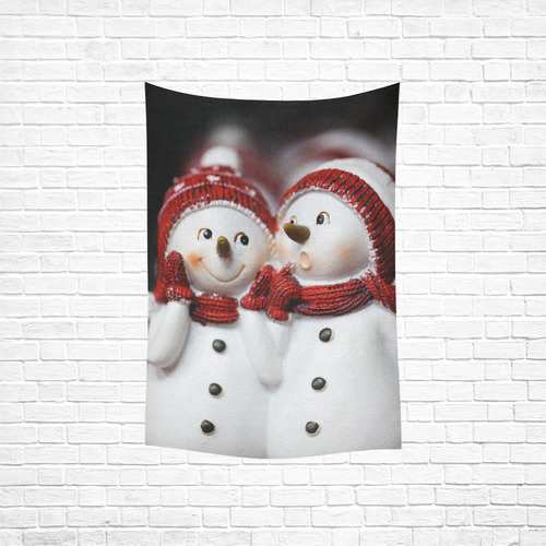 Snowman20161001 Cotton Linen Wall Tapestry 40"x 60"
