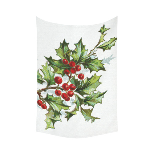 HollyBerries20150801 Cotton Linen Wall Tapestry 60"x 90"