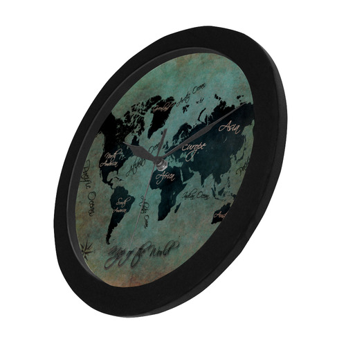 world map Circular Plastic Wall clock