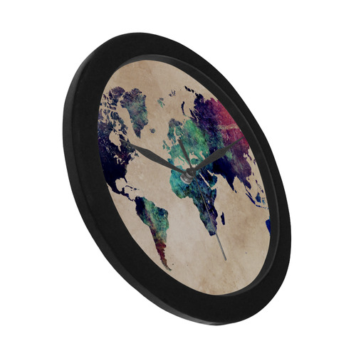 world map Circular Plastic Wall clock