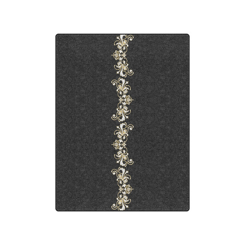 Border - Vintage Ornaments - Gold Silver Blanket 50"x60"