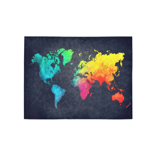 world map Area Rug 5'3''x4'