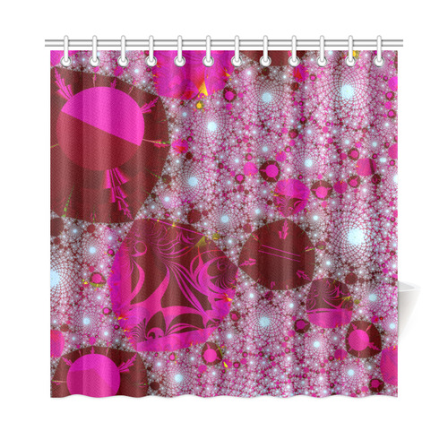 Strewn Treasure Beautiful Cosmic Fractal Art Shower Curtain 72"x72"