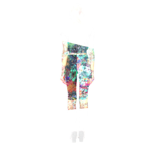 Graffiti Wall and Paint Splatter Hestia Cropped Leggings (Model L03)