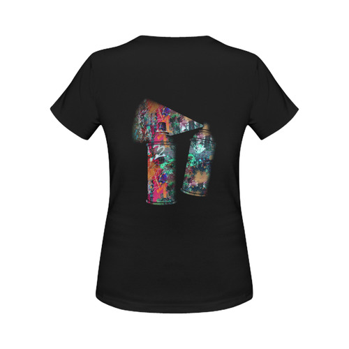 Graffiti and Paint Splatter Two Spray Cans Women's Classic T-Shirt (Model T17）