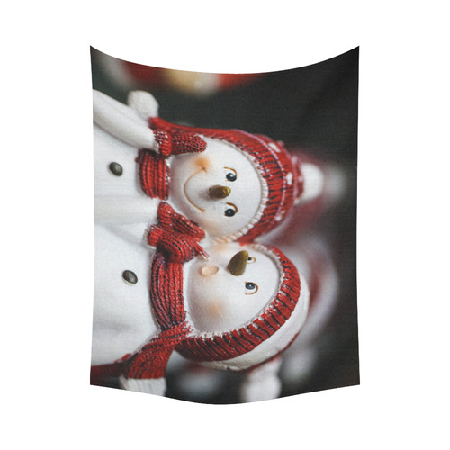 Snowman20161001 Cotton Linen Wall Tapestry 80"x 60"