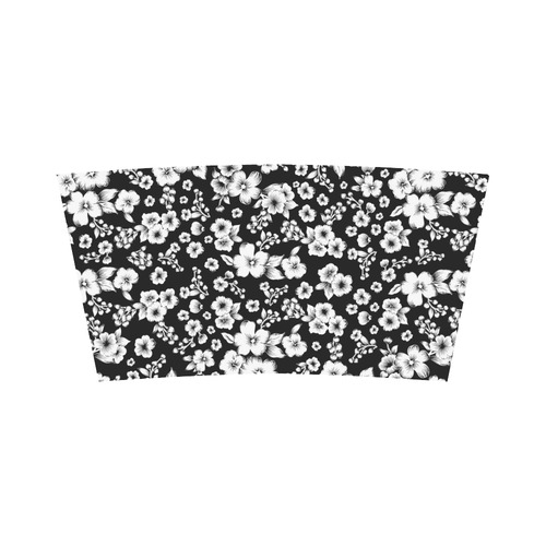 Fine Flowers Pattern Solid Black White Bandeau Top