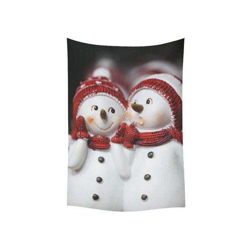 Snowman20161001 Cotton Linen Wall Tapestry 40"x 60"