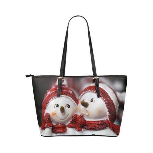Snowman20161001 Leather Tote Bag/Large (Model 1651)