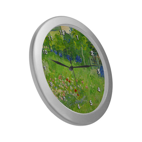 Van Gogh Daubigny's Garden Fine Nature Art Silver Color Wall Clock