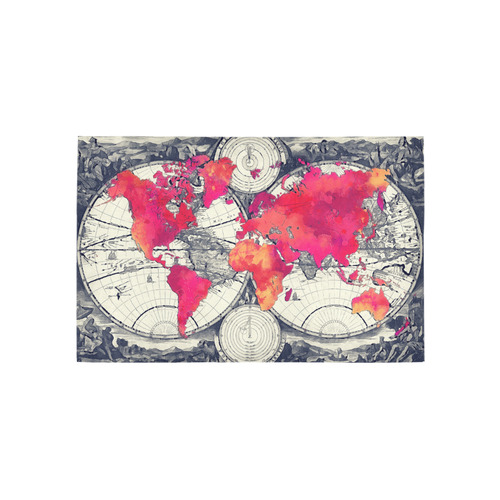 world map 28 Area Rug 5'x3'3''