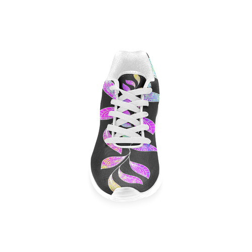 BORDER LEAVES TENDRIL Watercolor Colored White Women’s Running Shoes (Model 020)