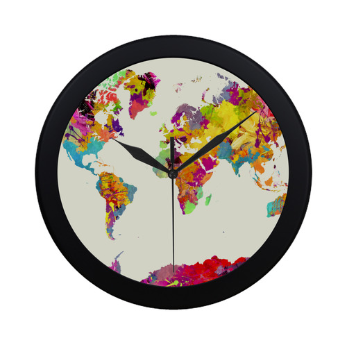 world map Circular Plastic Wall clock