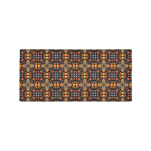 Amber Brown and Blue Area Rug 7'x3'3''