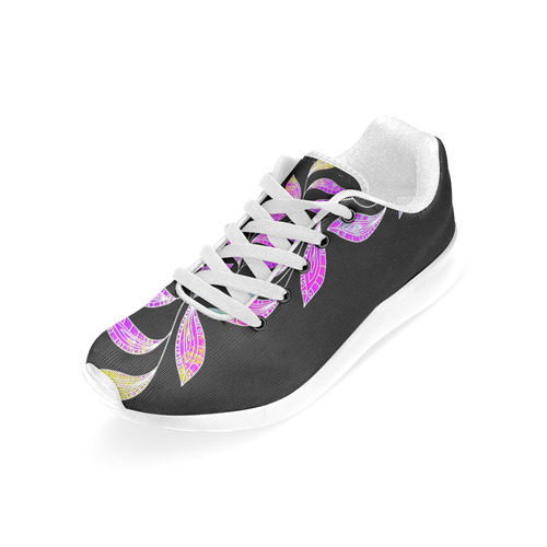 BORDER LEAVES TENDRIL Watercolor Colored White Women’s Running Shoes (Model 020)
