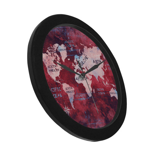 world map Circular Plastic Wall clock