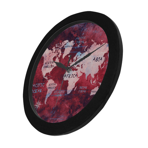 world map Circular Plastic Wall clock