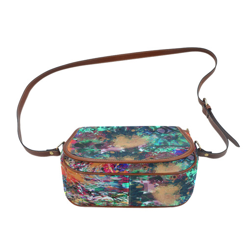 Graffiti Wall and Paint Splatter Saddle Bag/Small (Model 1649) Full Customization