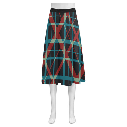 Plaid I stylish pattern Mnemosyne Women's Crepe Skirt (Model D16)