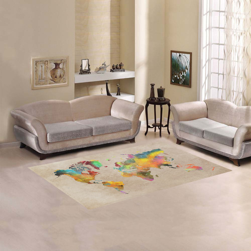 world map 17 Area Rug 5'x3'3''