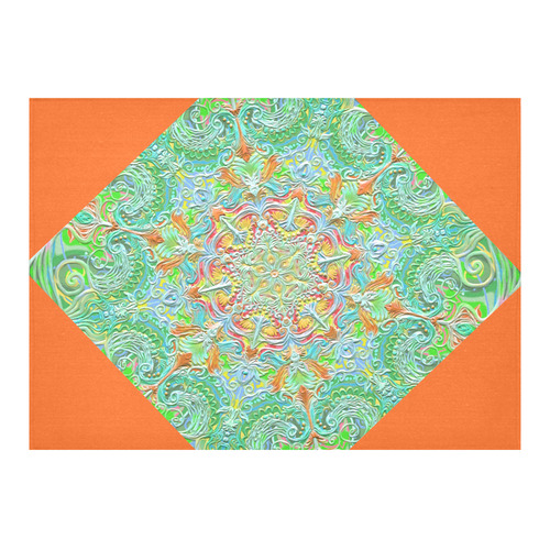 mandala oct 2016-2 Cotton Linen Tablecloth 60"x 84"