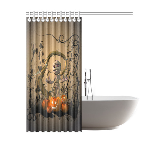 Funny mummy with pumpkins Shower Curtain 60"x72"