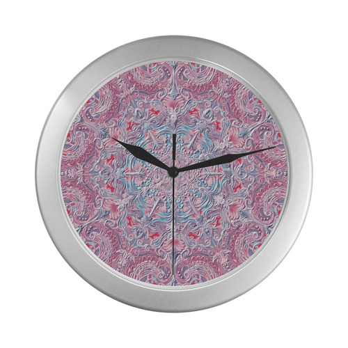 mandala oct 2016-8 Silver Color Wall Clock