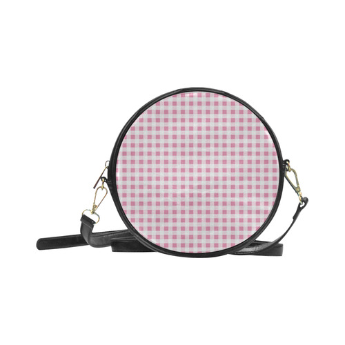 Petal Pink Gingham Round Sling Bag (Model 1647)