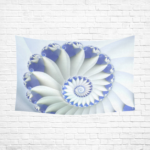 Blue Sea Shell Beautiful Fractal Art Cotton Linen Wall Tapestry 90"x 60"