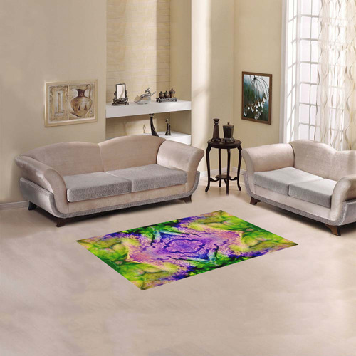 Green,Purple Yellow ,Goa Pattern Area Rug 2'7"x 1'8‘’