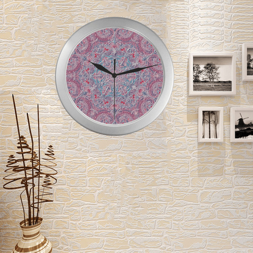 mandala oct 2016-8 Silver Color Wall Clock