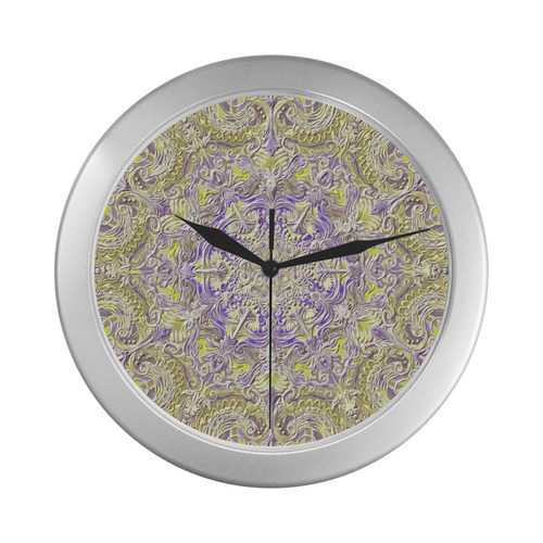 mandala oct 2016-7 Silver Color Wall Clock