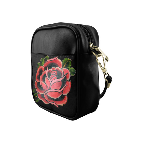 Rose Tattoo Vintage Floral Flower Art Sling Bag (Model 1627)