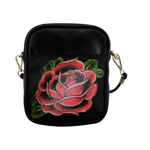 Rose Tattoo Vintage Floral Flower Art Sling Bag (Model 1627)
